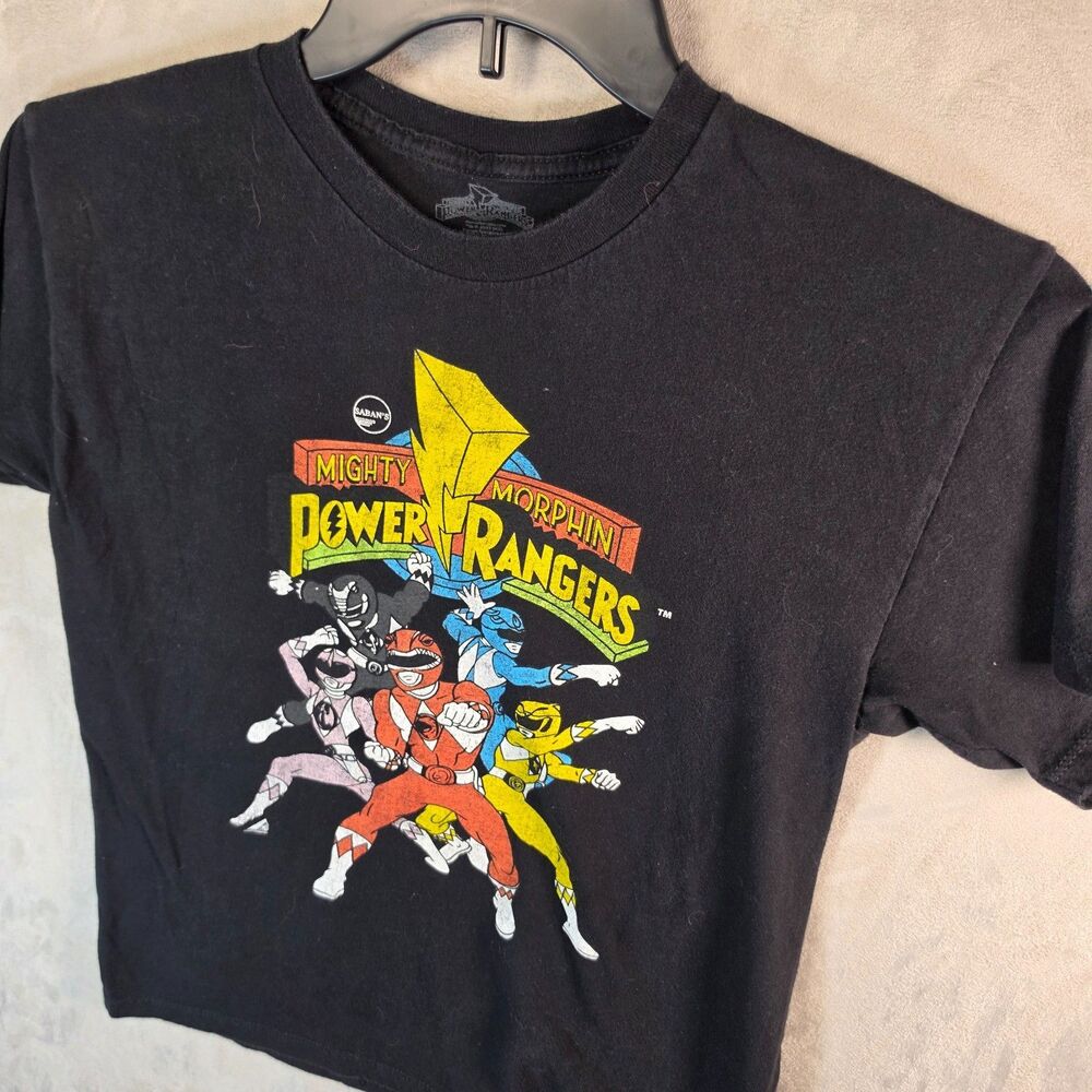 Mighty Morphin Power Rangers Retro Graphic Black T-Shirt L